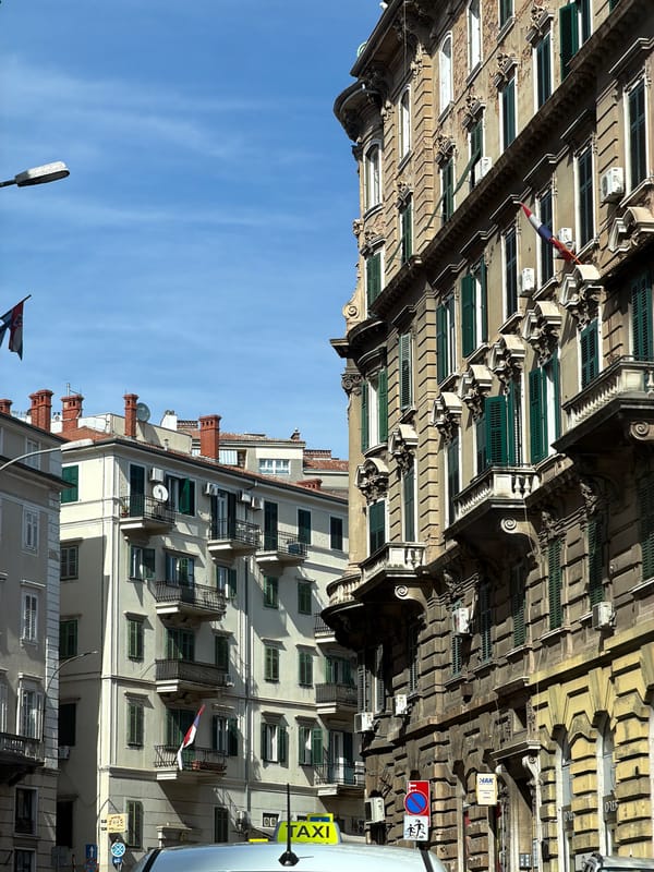 Street scenes captured in Rijeka, Croatia on sunny afternoon
