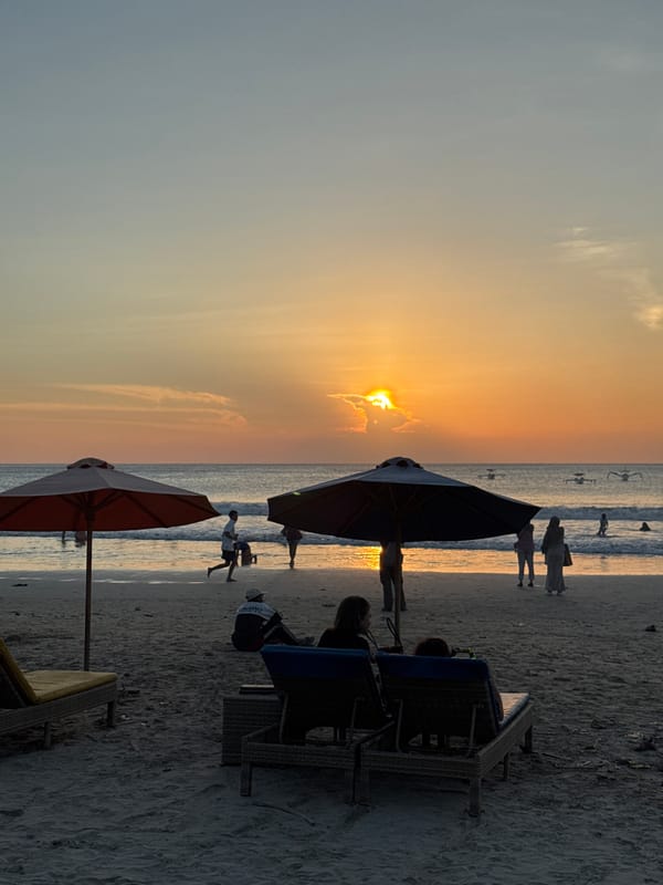 Golden hour on a Kuta Selatan beach, Bali