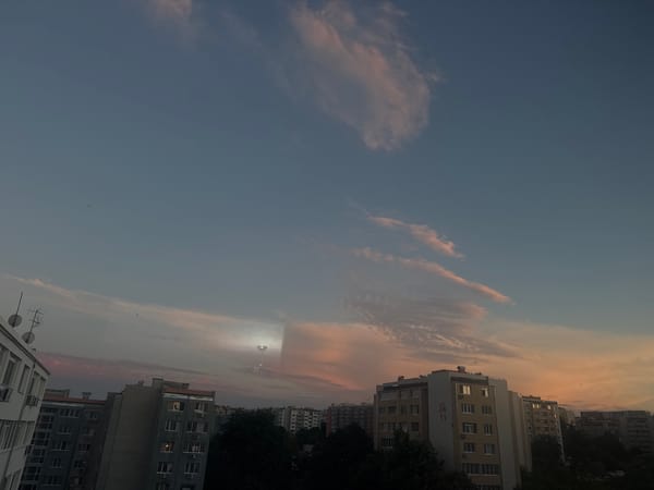 Sunset over Burgas, with glimpses of everyday home life