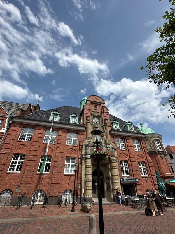 Tourist captures historic Buxtehude landmarks and street life