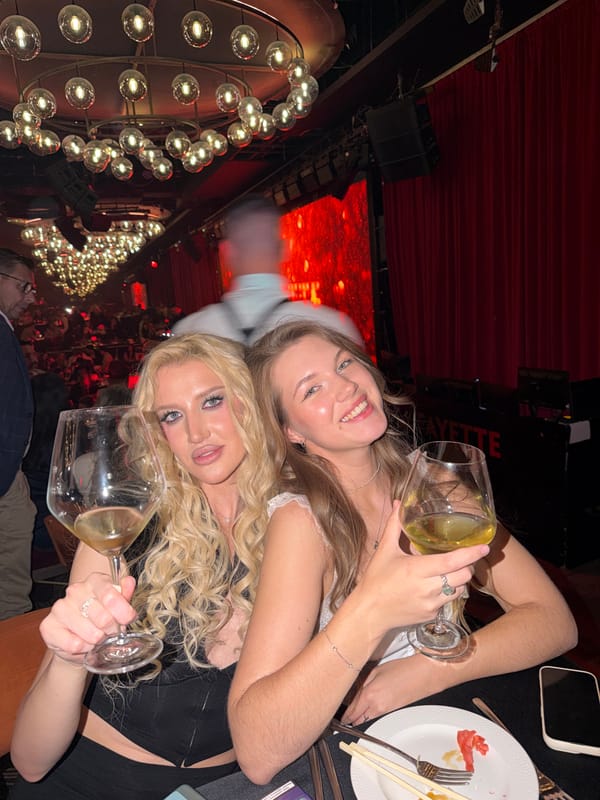 Two women enjoy evening drinks at Belgrade nightclub