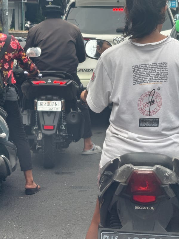 Traffic scene captured on Nusa Dua street