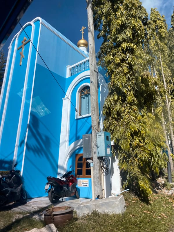 Cruising Ko Samui's Orthodox church and surrounding streets