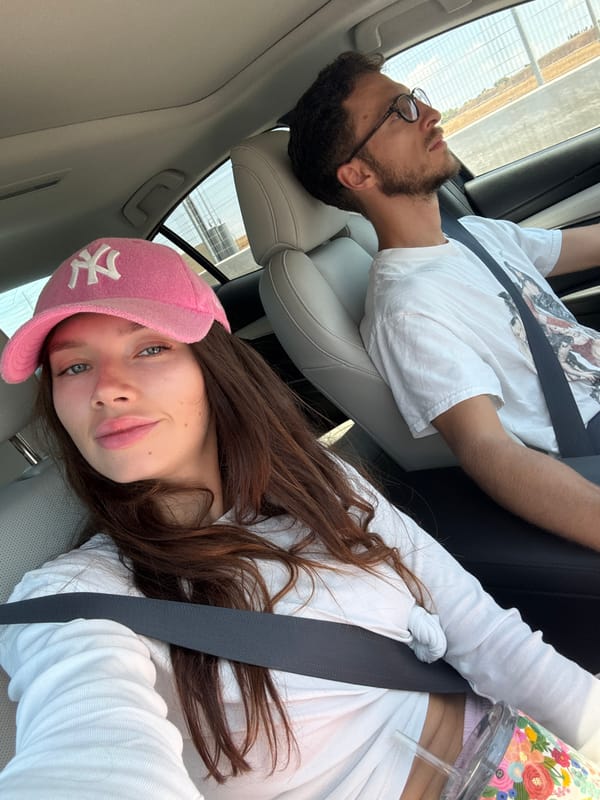 Two people in a car, Azor, Israel