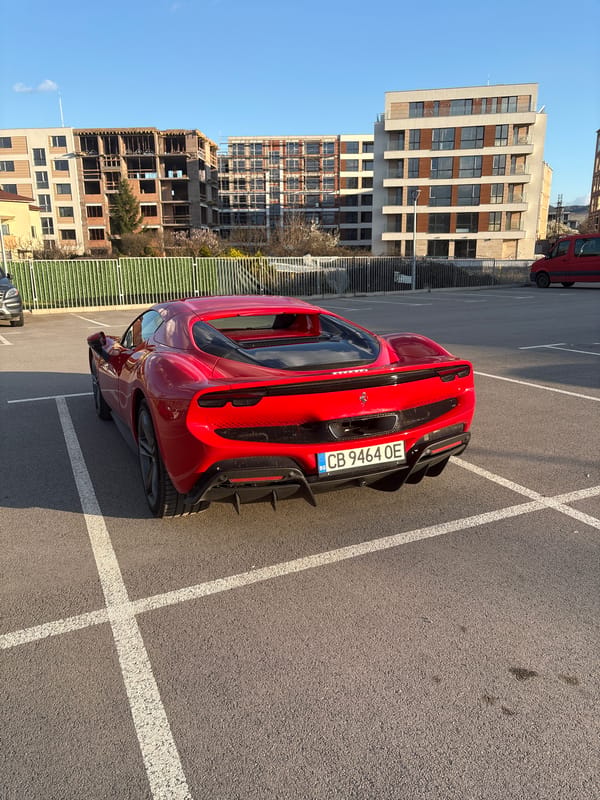 Red Ferrari spotted in Sofia amid construction, locker room activity