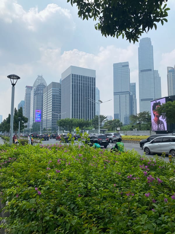 Jakarta's Sudirman-SCBD corridor on a busy weekday morning