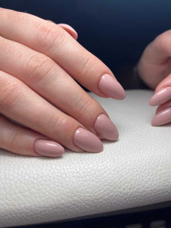 Fresh pink manicure displayed in Pernik, Bulgaria