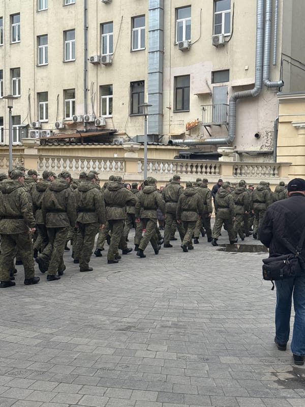 Military formation observed on Moscow street