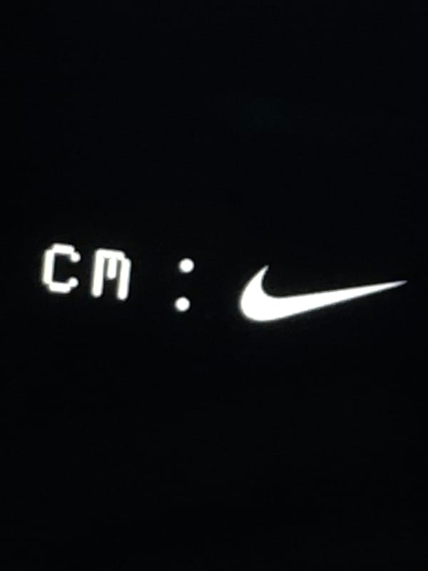 Nike logo with vertical dots, 'CE' letters spotted in Erba