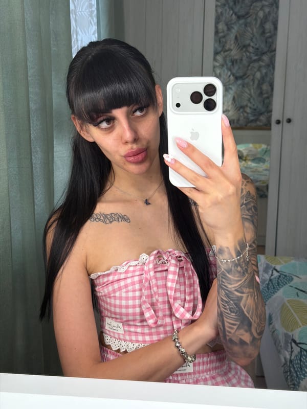 Woman documents evening routine with selfies in Plovdiv bedroom