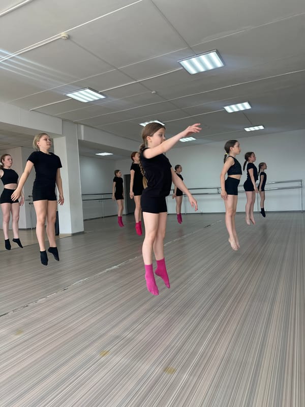 Young dancers practice in studio in Votkinsk, Russia