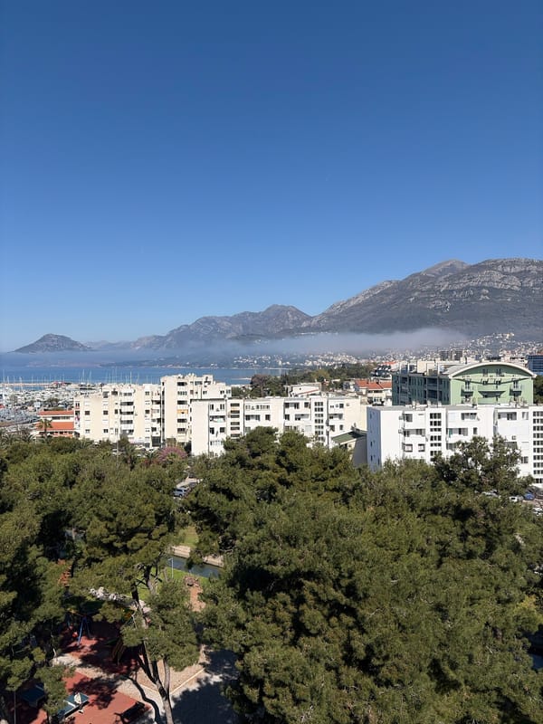 Sunny morning view captured in Bar, Montenegro residential area