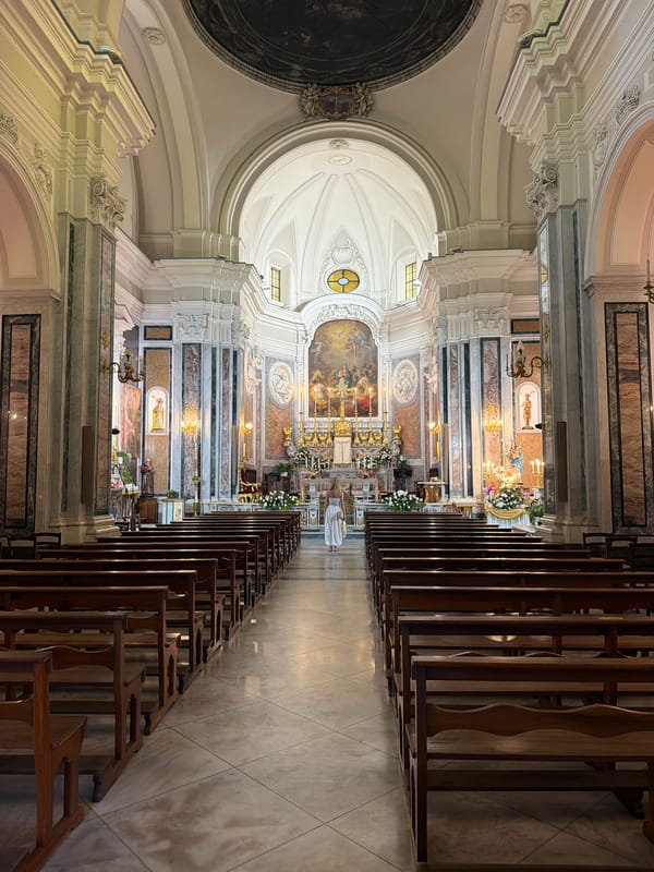 Church interior documented in Ischia, Italy