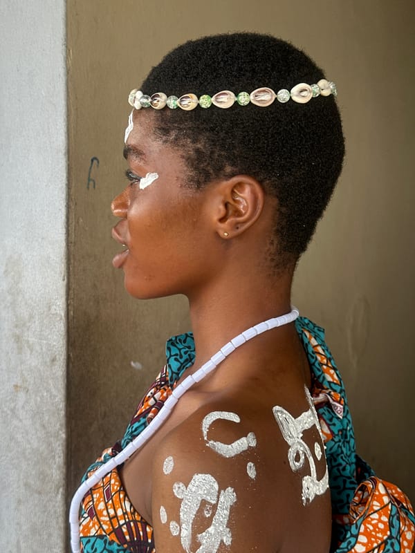 Traditional body painting ceremony in Badagry, Nigeria