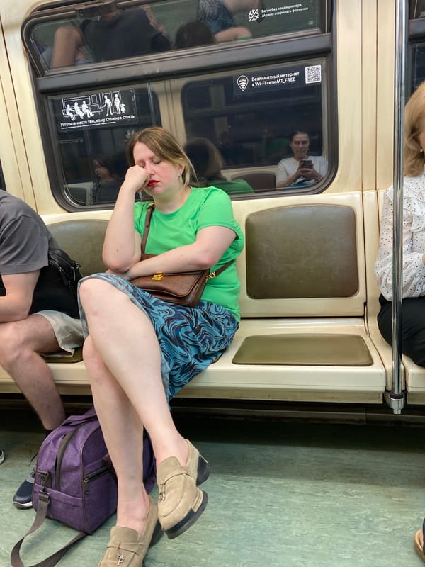 Evening commuters observed on Moscow subway during rush hour