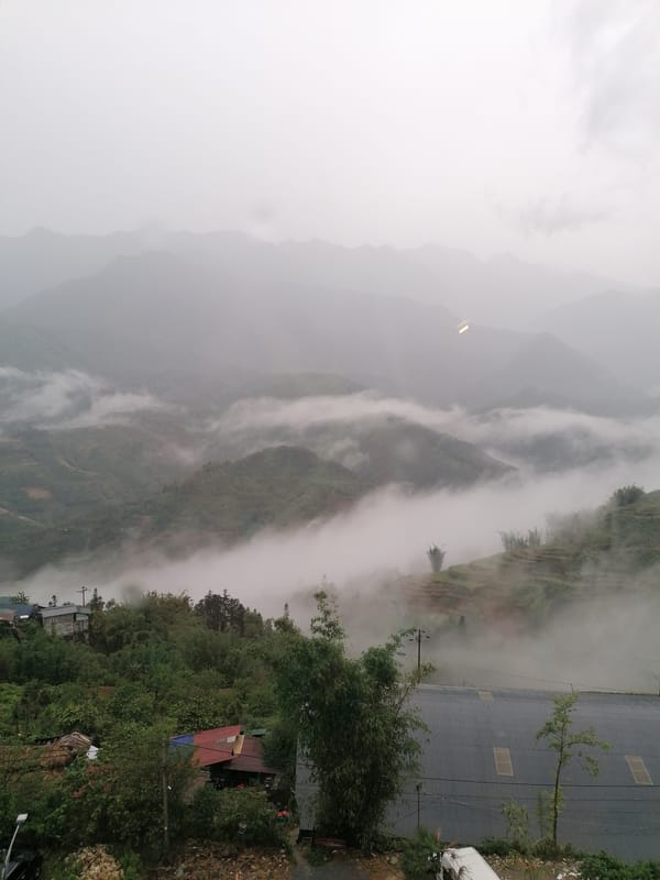 Dense fog shrouds Sa Pa mountains during early morning hours