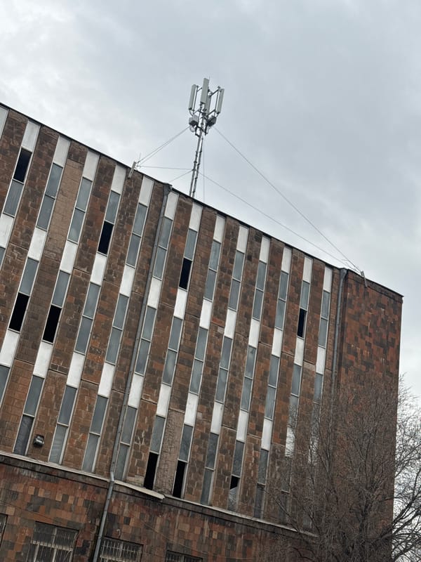 Urban scenes documented across Yerevan on overcast afternoon