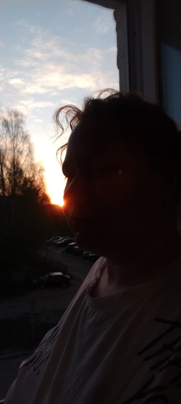Sunset witnessed from indoors in Chaikovsky, Russia
