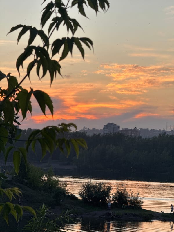 Sunset over the Yenisei River, Krasnoyarsk