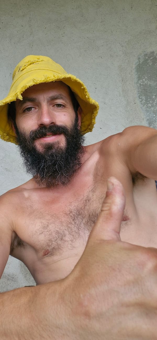 Afternoon beers and a yellow bucket hat outdoors