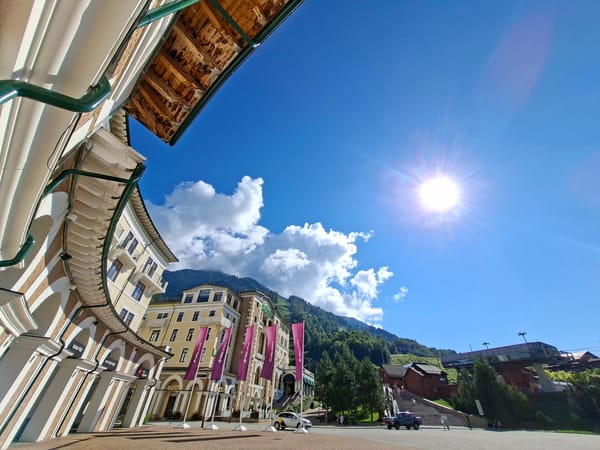 Afternoon at Rosa Khutor — plazas, cable cars, mountain views