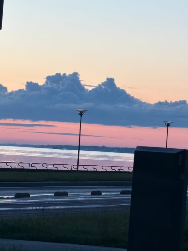 Sunset evening along Tallinn's Baltic Sea waterfront