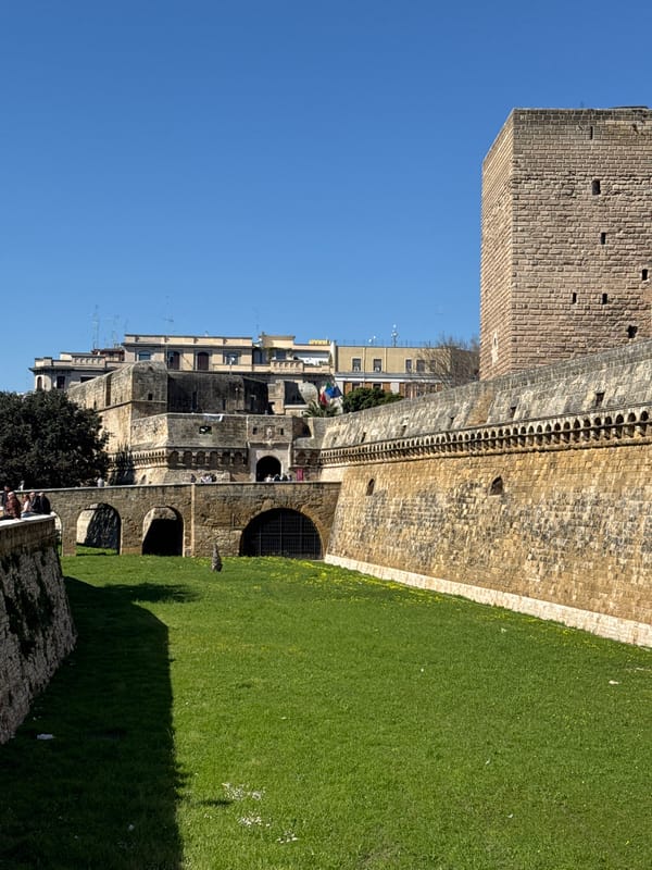 Medieval castle grounds photographed in Bari, Italy