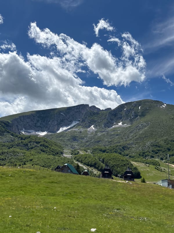 Walking through Montenegro's mountain countryside near Virak