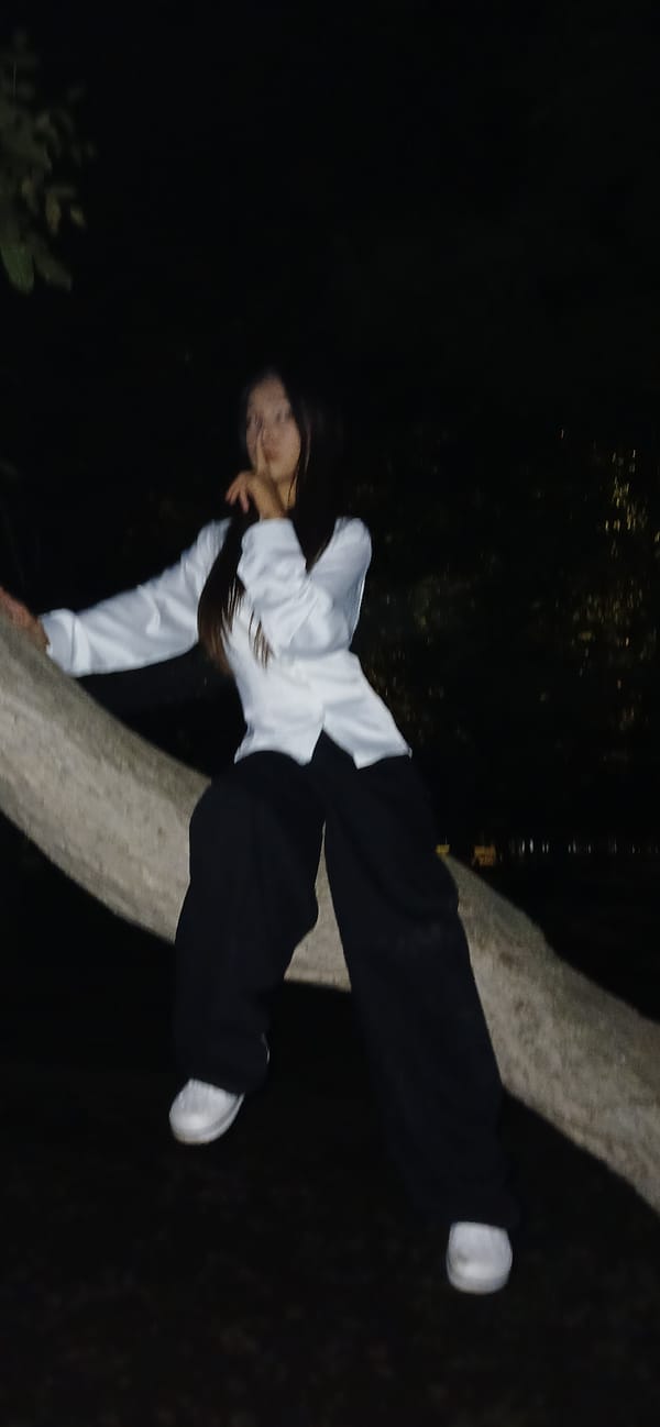 Late-night hangout in a Bishkek park, climbing and posing.