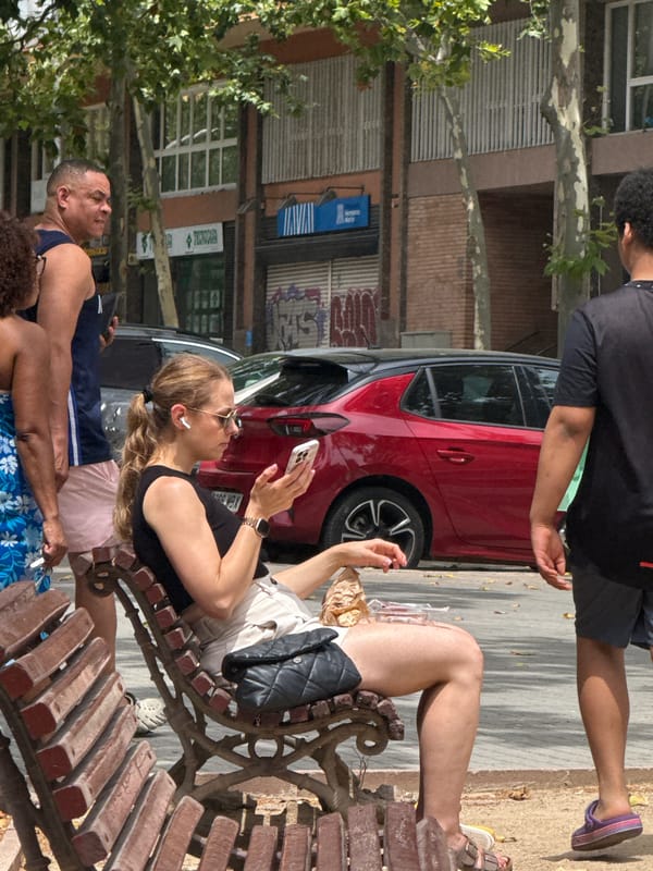 Pigeons, playgrounds, and street life in a Barcelona neighborhood