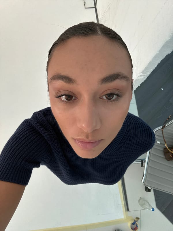 Photography session documented in Milan studio workspace