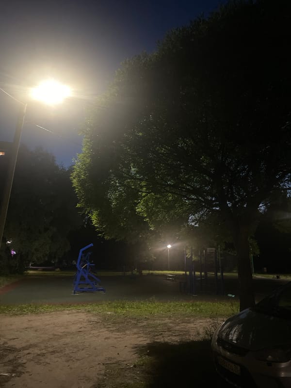 Quiet summer night across two Russian neighborhoods