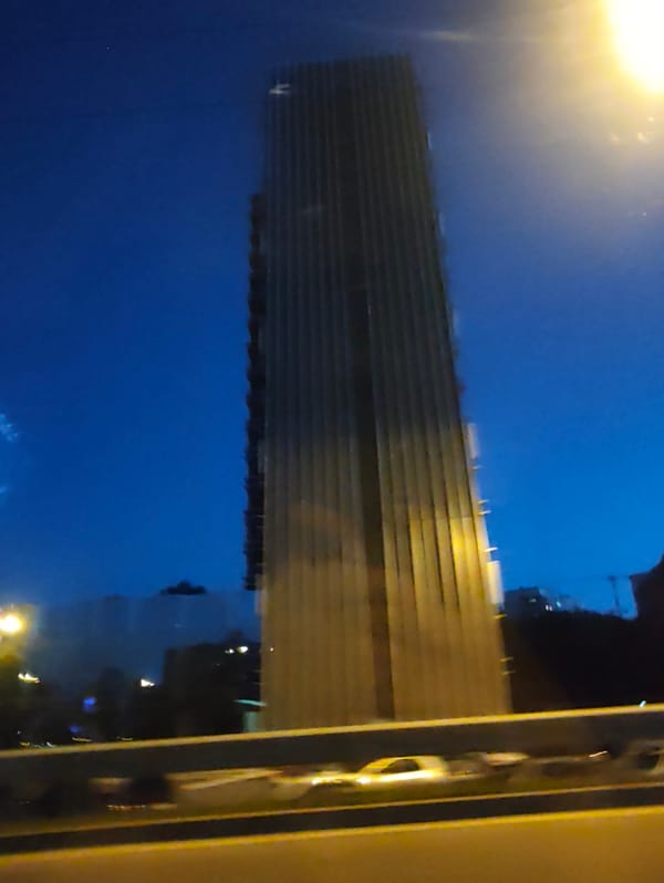 Evening commute documented through Sofia streets amid construction activity
