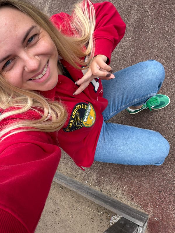 Woman takes selfie outdoors in Votkinsk, Russia