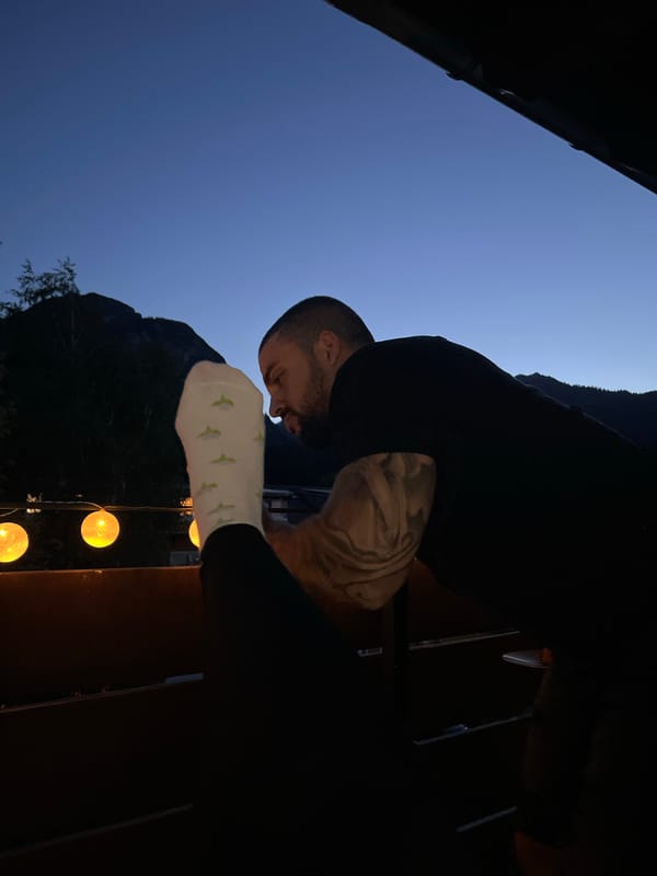 Balcony night in Garmisch-Partenkirchen, Alps at dusk