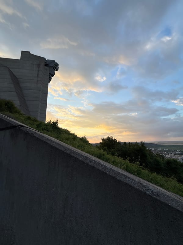 Tourist documents Bulgaria's 1300 Years Monument in Shumen