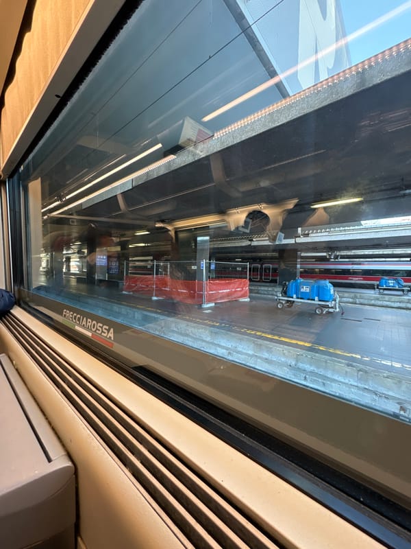 Morning Frecciarossa departure captured from Rome to Florence