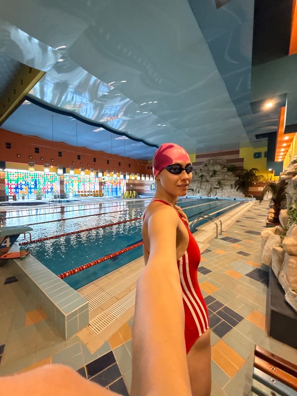 Morning swim session at an indoor pool in Chaikovsky