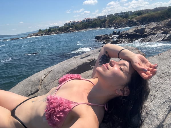 Relaxing on the rocks at Chernomorets coastline, Bulgaria
