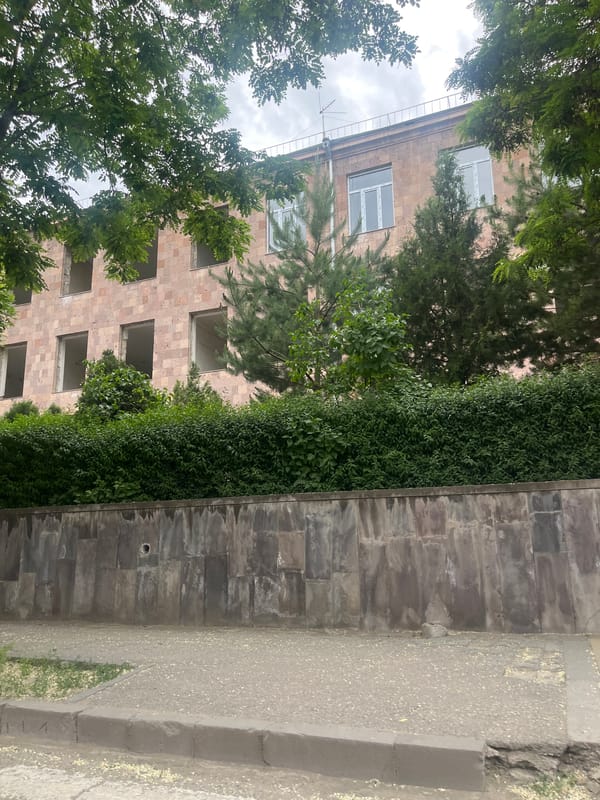 Urban documentation captured in Yeghegnadzor, Armenia shows buildings and excavation
