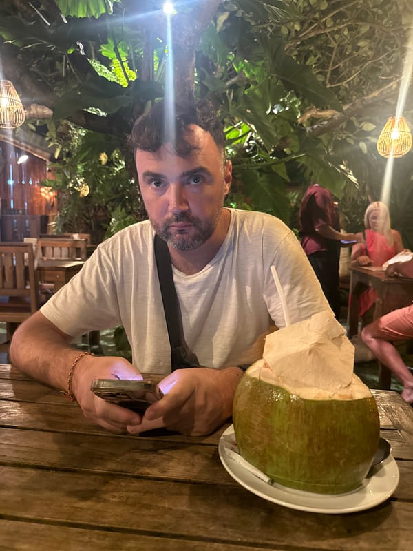 Dinner at a tropical outdoor restaurant in Ko Samui