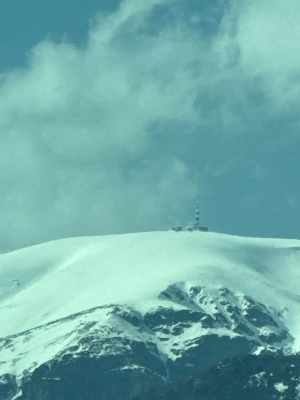 Mountain trail documented in snowy Bulgarian highlands