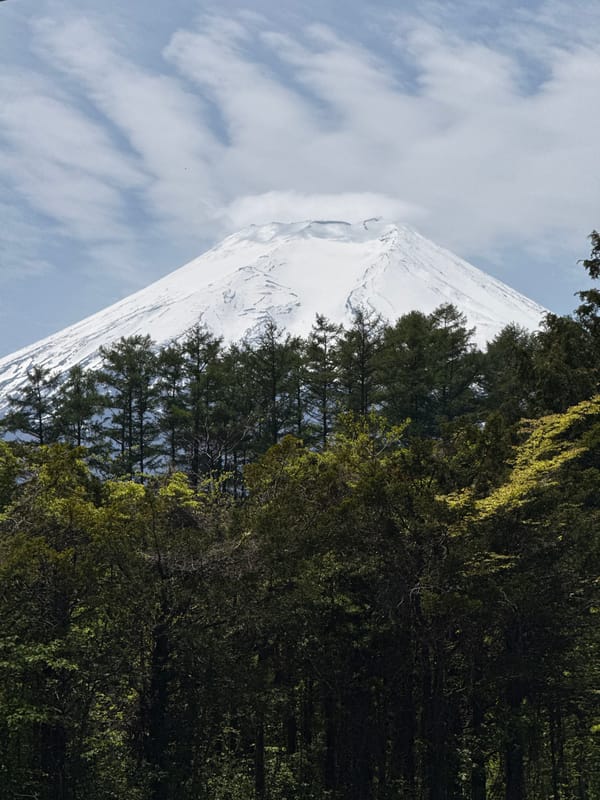 Mount Fuji photographed in serene daylight landscape, Fujiyoshida