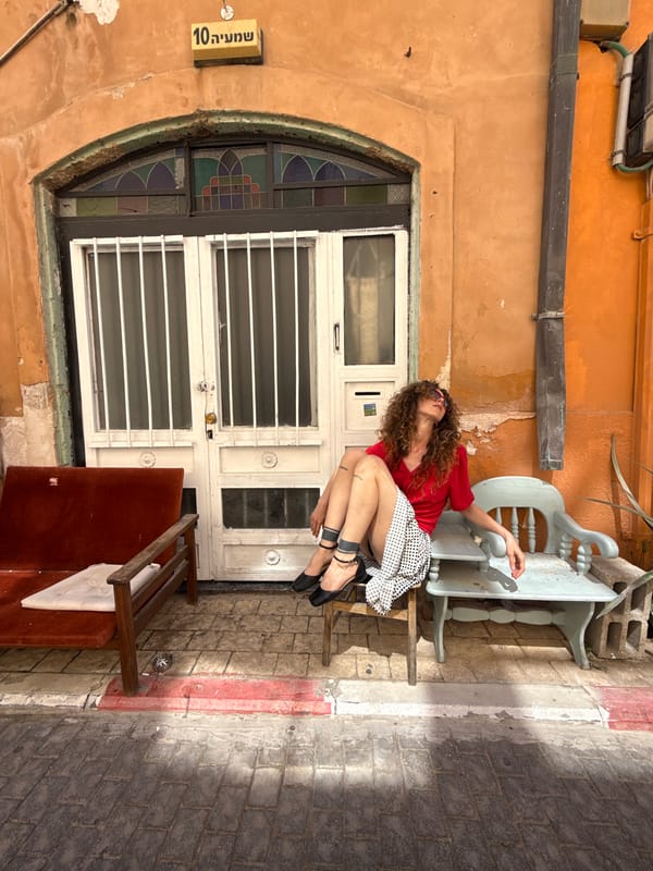Afternoon stroll through Tel Aviv's historic streets, July 2026