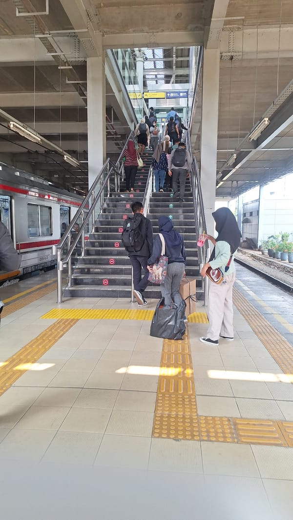 Morning commute captured at Cikarang train station, Indonesia