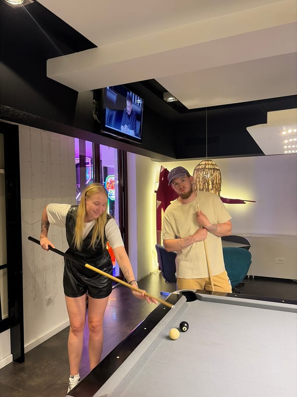 Evening social activities documented at indoor venues in Budva