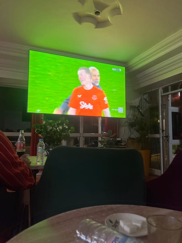 Soccer viewing with refreshments at Moroccan cafe