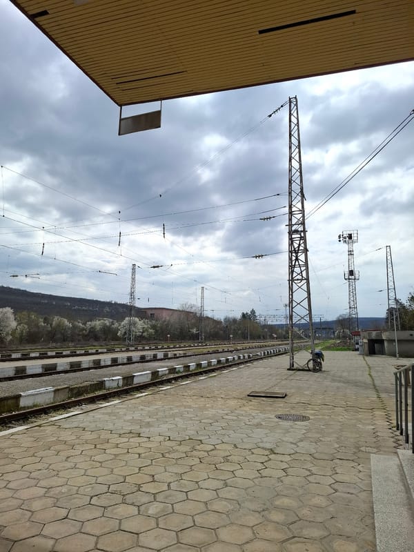 Railway station platform documented in Strazhitsa Bulgaria