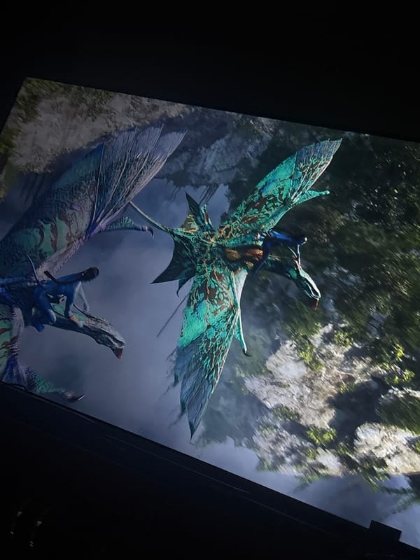 Avatar movie scenes captured on TV screen in Mexico