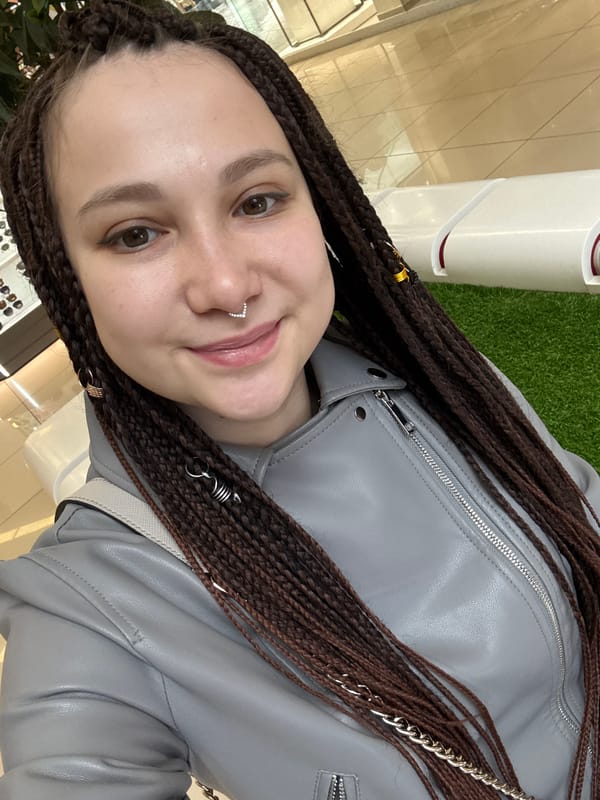 Woman takes selfie with braided hair in Saratov